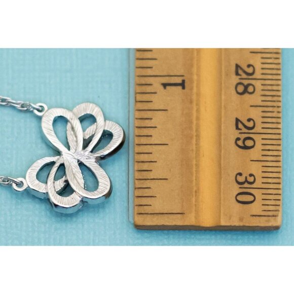 Vintage Silver Tone Abstract Ribbon Choker Necklace 16 inch by Avon - E38 - Picture 3 of 3